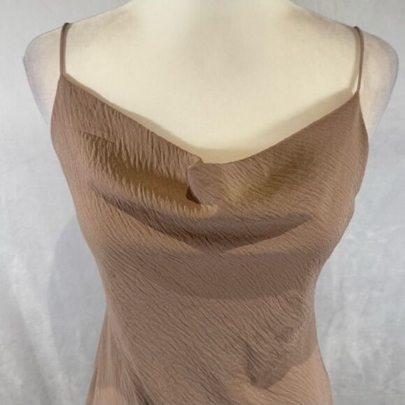 Timing light mocha tan strappy mini cowl neck dress size small - Picture 4 of 8